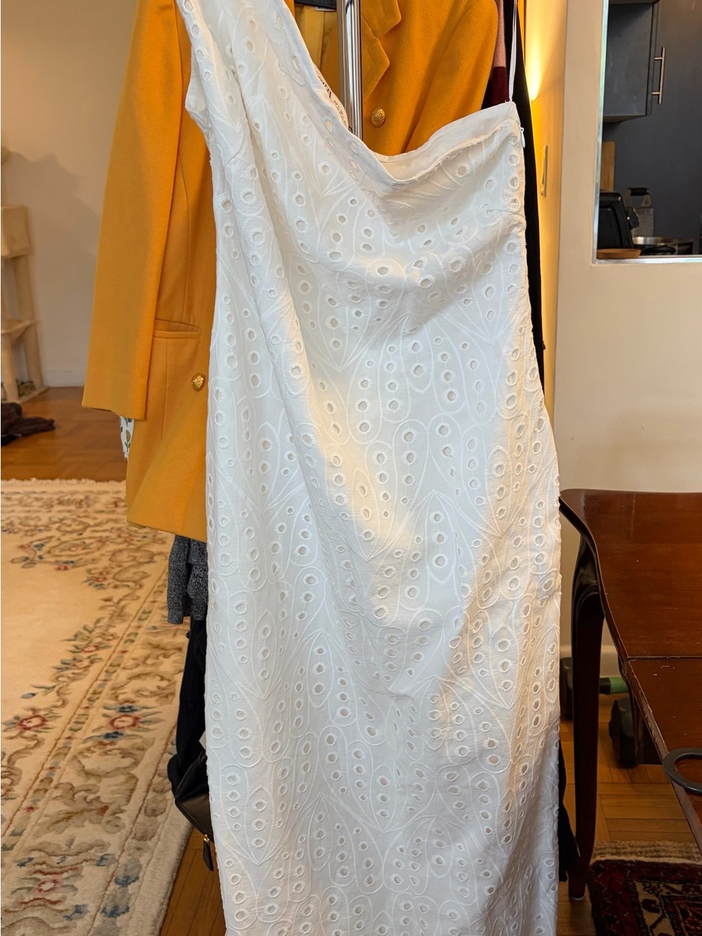 White Zara Eyelet Midi Dress - Women